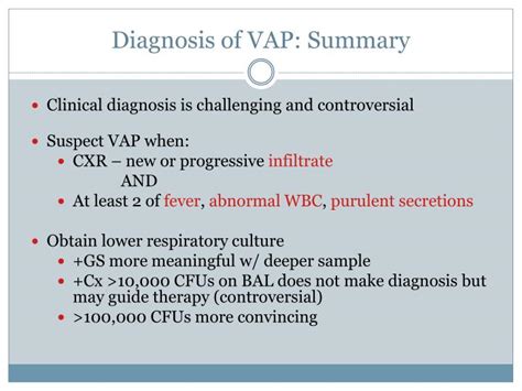 how to diagnose vap.